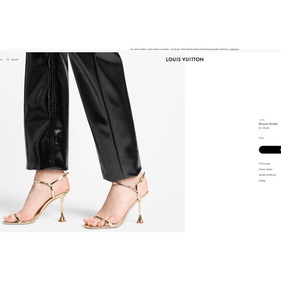 Louis Vuitton Blossom Sandals Leather in Gold Size 40 10 US $1190 - Picture 9 of 9